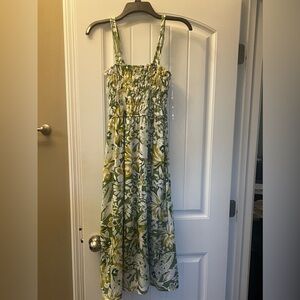 Old Navy green floral dress. Floor length, size large.